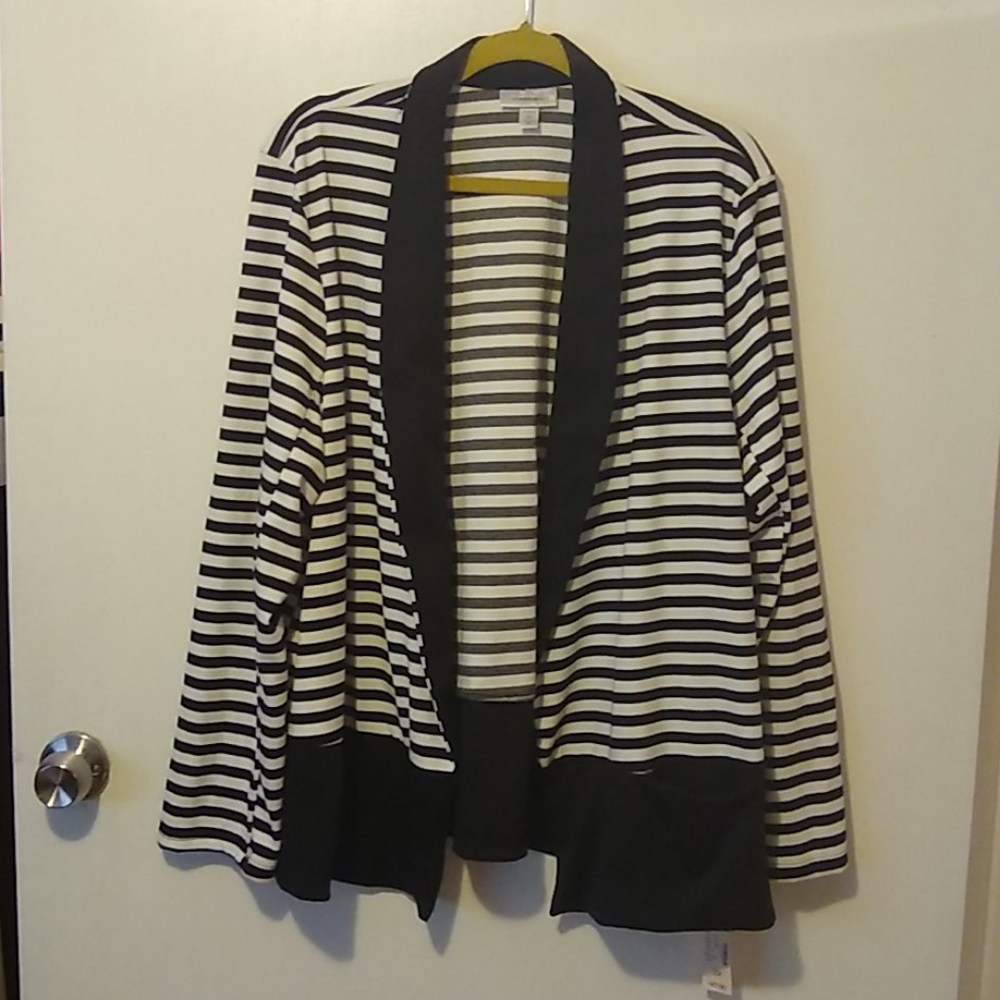 Dress Barn Black and White Striped Blazer